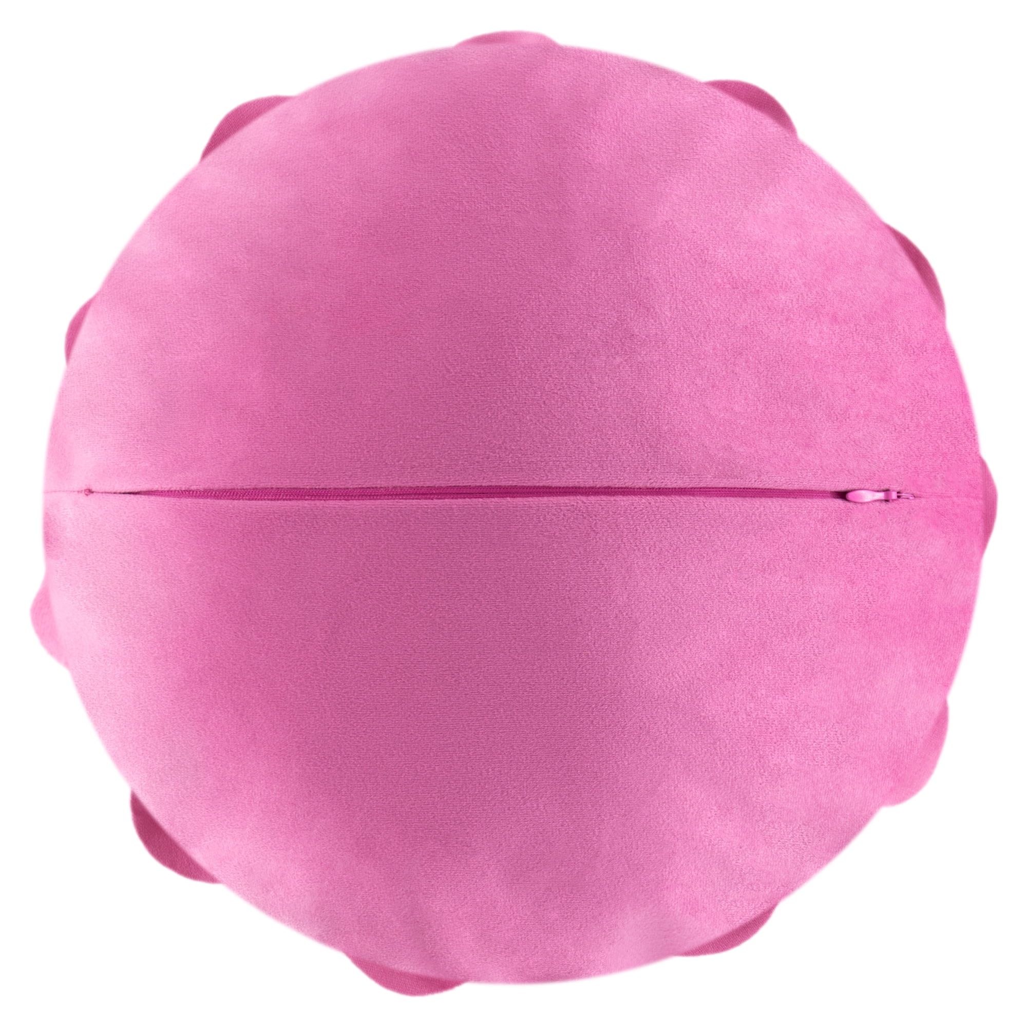 JWH 3D Round Cloud Soft Flower Velvet Throw Pillow No Pilling Decorative Throw Pillow 14inch Hot Pink for Sofa Bed Living Room Decor