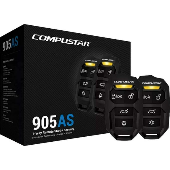 Compustar CS905-AS All-in-One 4 Button 1 Way Alarm & Remote Start System 1500' Range