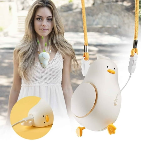 

Qiopertar Deals of the Week Lying Duckss Hanging Necked Small Fan Three-speed Wind Speed Adjustment Can Be Placed On The Desktop For Students To Carry Mini USB Small Fan