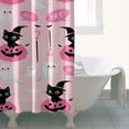 thumbnail image 4 of Pink Halloween Black Cats Ghosts and Pumpkins Shower Curtain 36"x72" ,Bathroom Decorative Shower Curtains Set with 12 Hooks,Modern Waterproof Washable Shower Curtain, 4 of 6