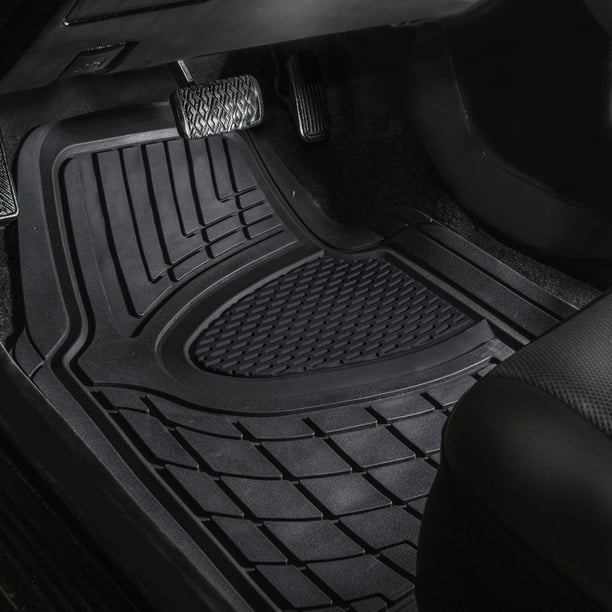 FH Group Premium Floor Mats Tall Channel Trimmable Rubber Full Set - 7