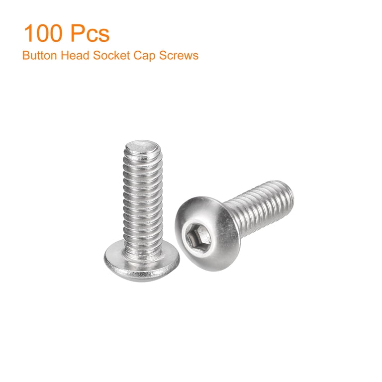 Albany County Fasteners #8-32 X 1/2" Button Head Socket Cap Screws - Stainless Steel (Qty 250)