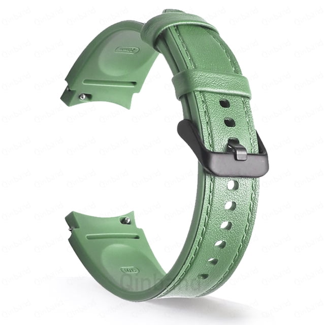 Correa de reloj de 20 mm para Samsung Watch 4 5 40 mm 44 mm Pulsera para Samsung Galaxy Watch 5 Pro Classic 42 mm 46 Silicona + bandas de cuero Tan Jianjun unisex