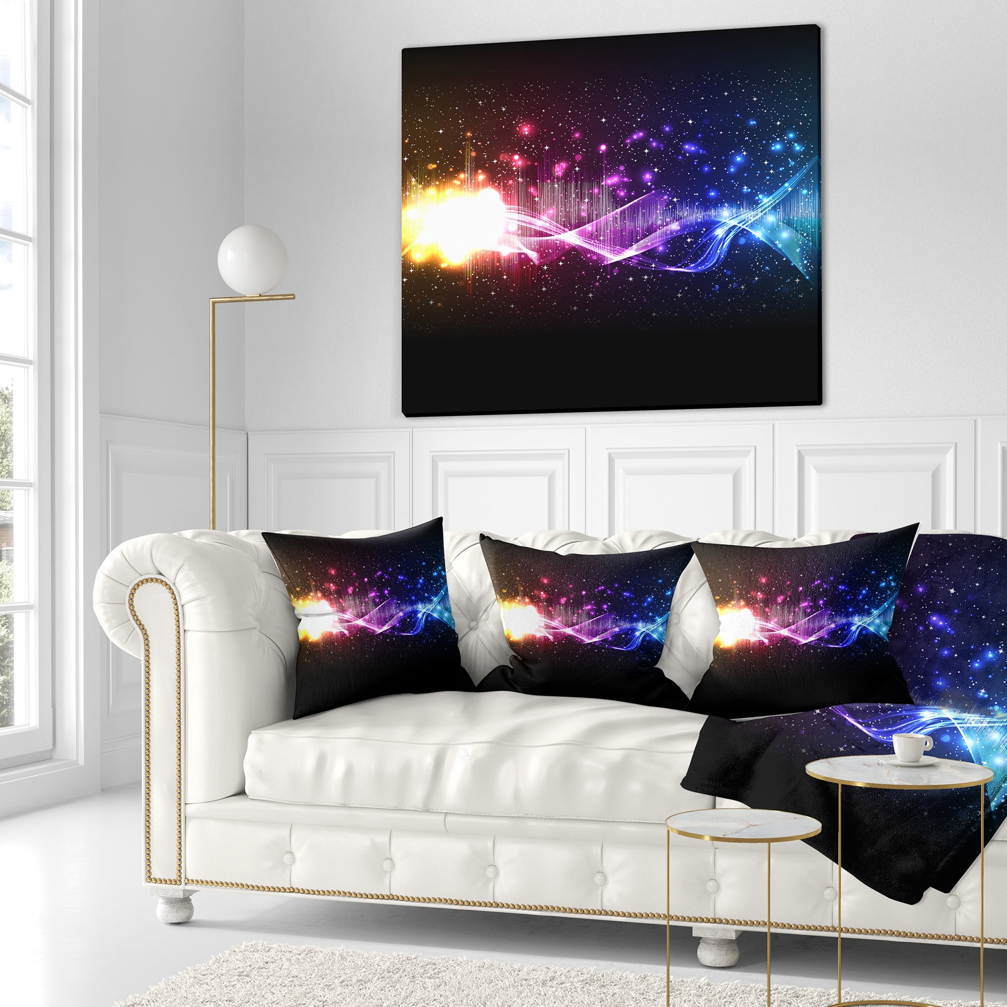 Designart Music Equalizer Wave - Abstract Throw Pillow - 18x18