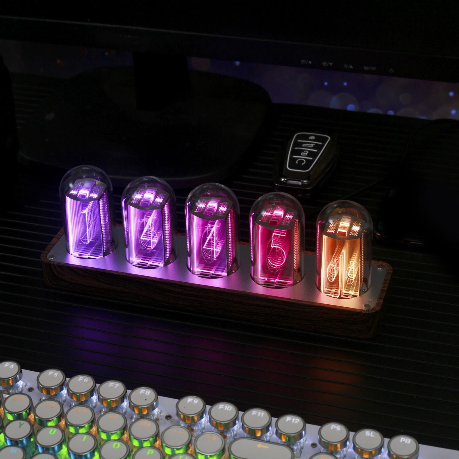 Horloge Tube Nixie IN-12 Rétro à 4 Chiffres - Décoration Chambre - Alimentation USB - Styles A (sans Tube) Ou B (avec Tube) - 8