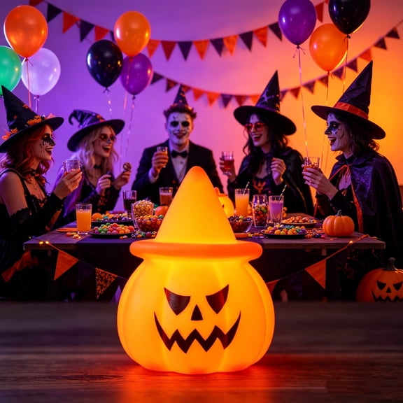 Tuvgenk Night Lights LED Lamp PVC Pumpkin Halloween Decor Gifts Autumn Multicolor Bedside Touch Lamp for Porches Yards Gardens Lawn