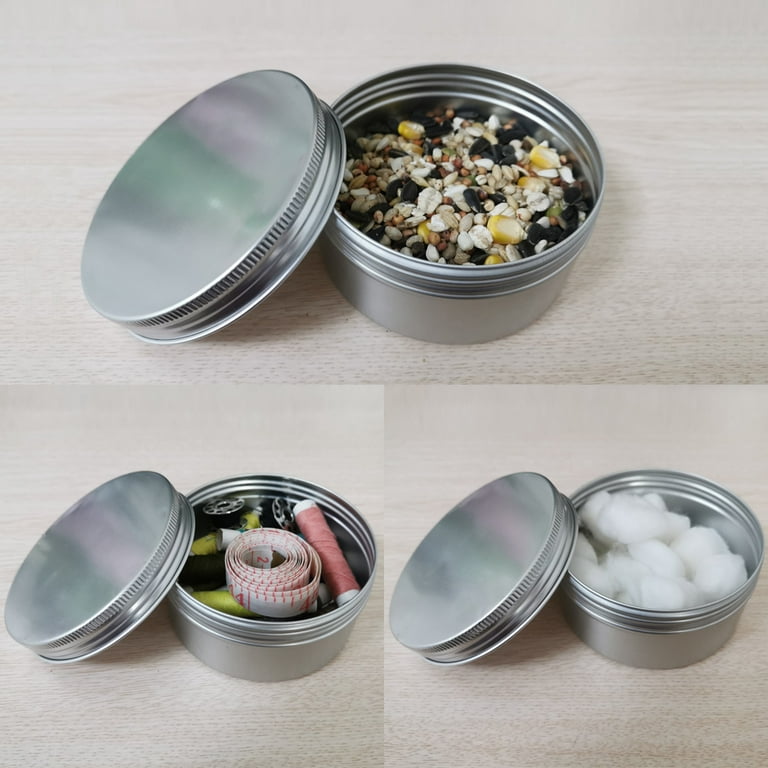 uxcell 1 oz Round Aluminum Cans Tin Can Screw Top Metal Lid Containers 5  Colors 30ml