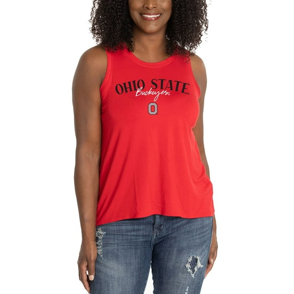 Women's  Scarlet Ohio State Buckeyes Hannah High Neck Tank Top