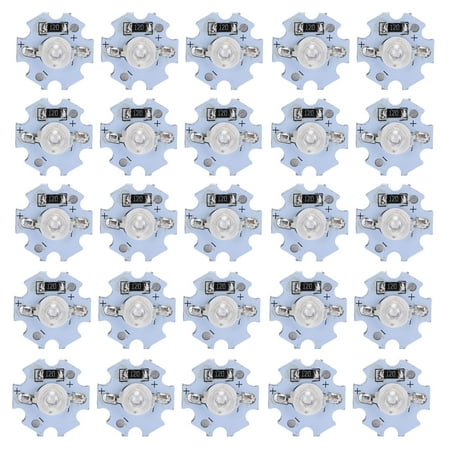 

LYUMO 25Pcs 0.5W 5V High Power LED Lamp Bead Light Source Chip With Aluminum Plate