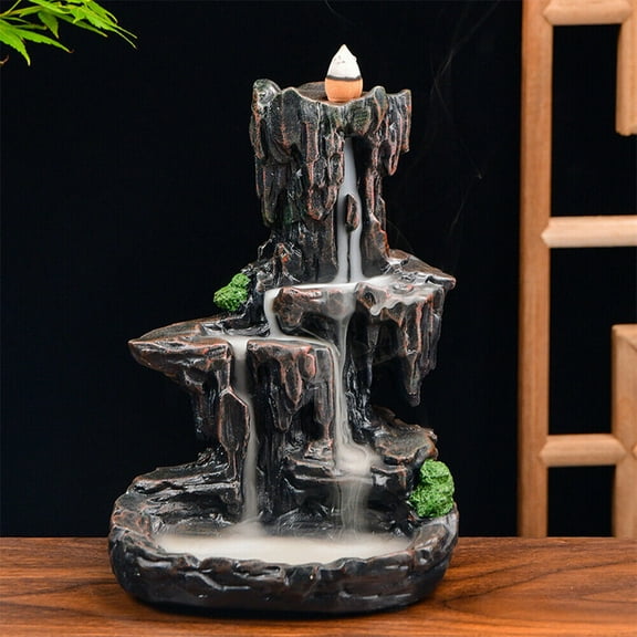 Jinyi Resin Incense Waterfall Burner Backflow Smoke Censer Holder   Free Cones