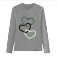 thumbnail image 5 of yillto Women Crewneck Sweatshirts Lightweight Casual Long Sleeve Shirts Heart Graphic Ladies Tops, 5 of 5