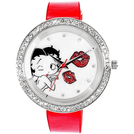 Betty Boop Red Strap Crystal Watch