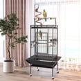 thumbnail image 3 of Frmobepts 82" Large Bird Cage with Rolling Stand Parrot Cage Pet House Wrought Iron Birdcage, Black, 3 of 10