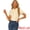 Beige, variant on Women's Cotton Frilled Peter Pan Collar Blouse M Blue