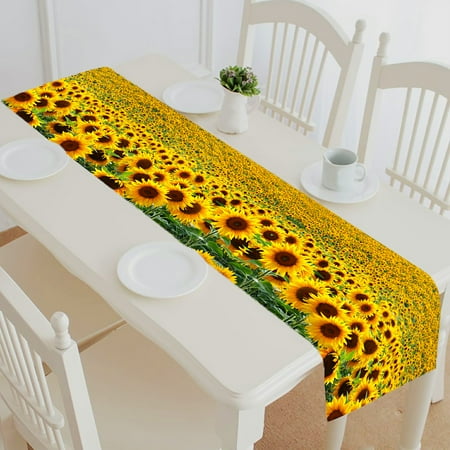 

ABPHQTO Sunflower Field Table Runner Placemat Tablecloth For Home Decor 14x72 Inch