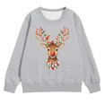 thumbnail image 2 of Boys Sweatshirts Kids Holiday Tree Print Fleece Pocket Crew Neck Long Sleeve Hoodless Top White 5-6 Years, 2 of 4