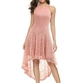 thumbnail image 1 of Dressystar Women Halter Hi-Lo Floral Lace Cocktail Dress Female Knee-Length Bridesmaid Dress, 1 of 8
