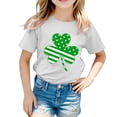 thumbnail image 1 of LUOGENLI T-Shirt pour Filles Enfants Filles Pâques Mignon Saint Pat Col Rond Manches Courtes Tee Été Décontracté T-Shirt Maxi Tops pour Filles Blanc 8-9 Ans, 1 of 5