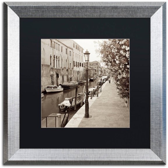 Trademark Fine Art "Venezia VII" Canvas Art by Alan Blaustein, Black Matte, Silver Frame