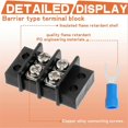 thumbnail image 3 of 2PCS 12 Circuits 12 Positions Terminal Block 20-30A 200-450V Dual Row Screw Terminals Strip, 3 of 5