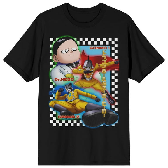 Dragon Ball Super The Movie Super Hero Dr. Hedo Poster Art Crew Neck Short Sleeve Men's Black T-shirt-XL