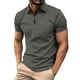 thumbnail image 1 of Camisetas Elvqul para Hombre Casuales Algodón Gris Estampilla Manga Corta con Solapa, 1 of 3