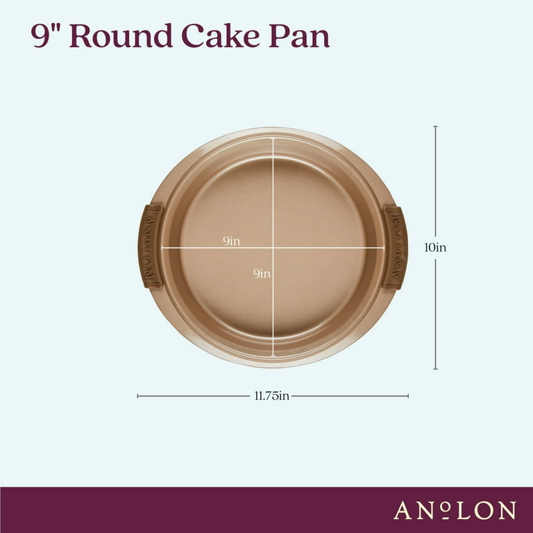 Anolon Advanced Bronze Bakeware 9 x 13 Nonstick Covered Cake Pan with  Silicone Grips