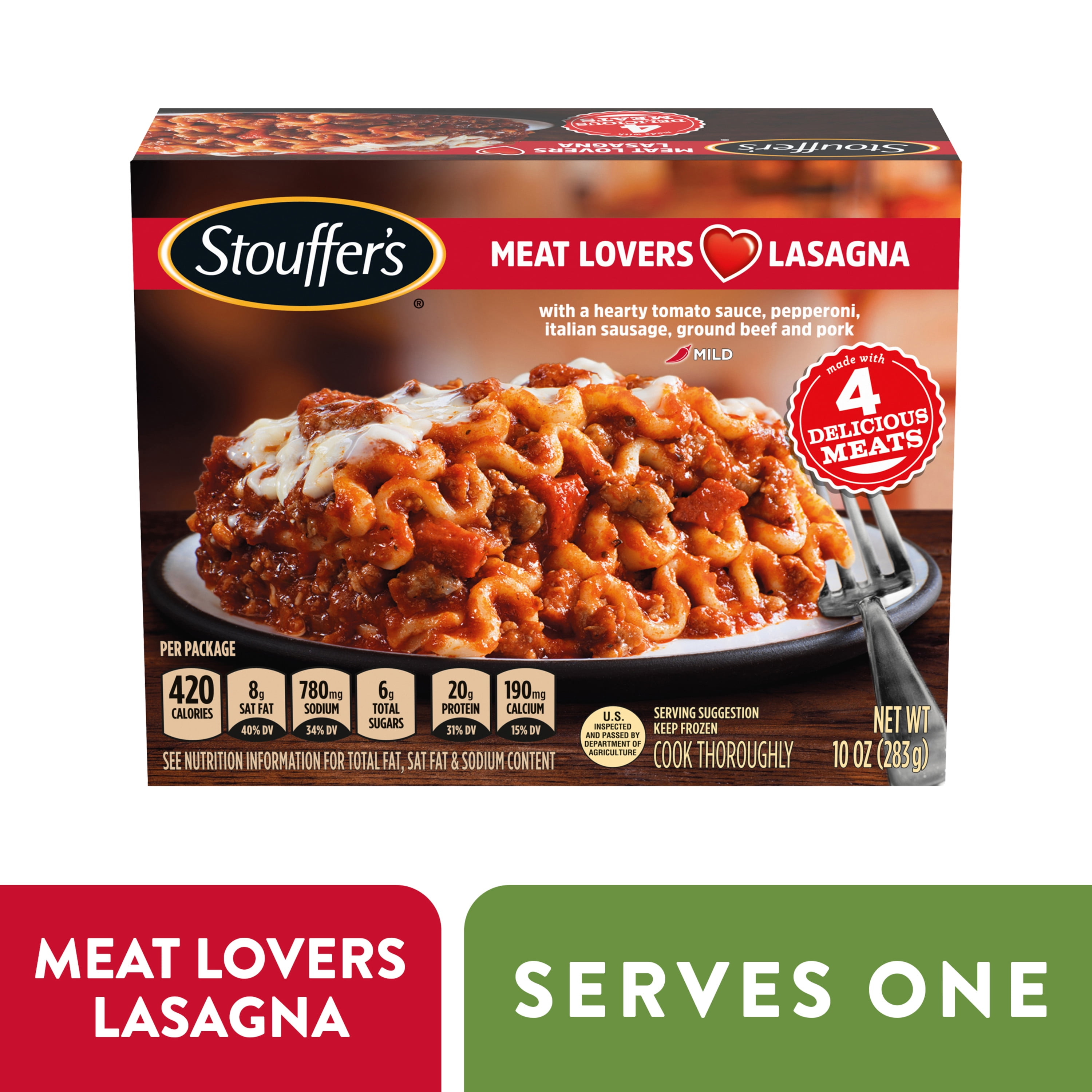 Stouffer S Meat Lovers Lasagna Frozen Meal 10 Oz Walmart Com Walmart Com Stouffer S Meat Lovers Lasagna Frozen Meal 10 Oz Walmart Com Walmart Com