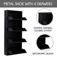 thumbnail image 7 of Flip Drawer Shoe Cabinet, Storage Organizer, Freestanding Shoe Rack, Wall Mounted No-Assembly (Black, 4 Drawer), 7 of 7