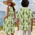 thumbnail image 4 of Yuyamidu Pickle Shirt Couples Vacation Outfits Matching Sets Mens Beach Shirts Womens Hawaiian Dresses Flowy Tank Sleeveless Summer Dress Matching Cruise Outfits for Couples S, 4 of 6