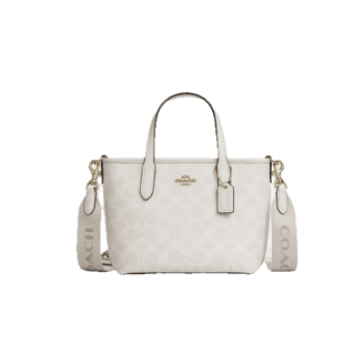 0142 COACH optic signature white bag Coach Optic Signature Tote
