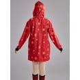 thumbnail image 5 of ELF Women Christmas Hoodies Dress Deer/Snowman Print Drawstring Hooded Long Sleeve Sweatshirts Dress Fall Mini Dress, 5 of 5