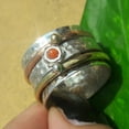 thumbnail image 5 of Thumb Ring - Meditation Ring -Spinner Ring -Anxiety Ring - Handmade Ring - Red Coral Ring - Two Band Ring - Silver Ring - Silver Jewelry, 5 of 5
