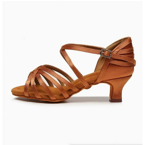 Women's Latin Dance Shoes Satin Ballroom Salsa Practice Professional Performance Dancing Shoes