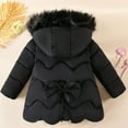 thumbnail image 5 of TAGOLD Girls' Outerwear Jackets 3-8 Years Winter Fleece Lined Thickened Solid Print Coat with Removable Hood, 5 of 5