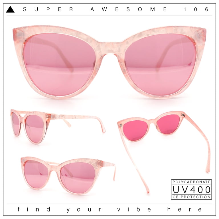 SA106 Womens Pearl Color Cat Eye Sunglasses All Pink  display picture 3