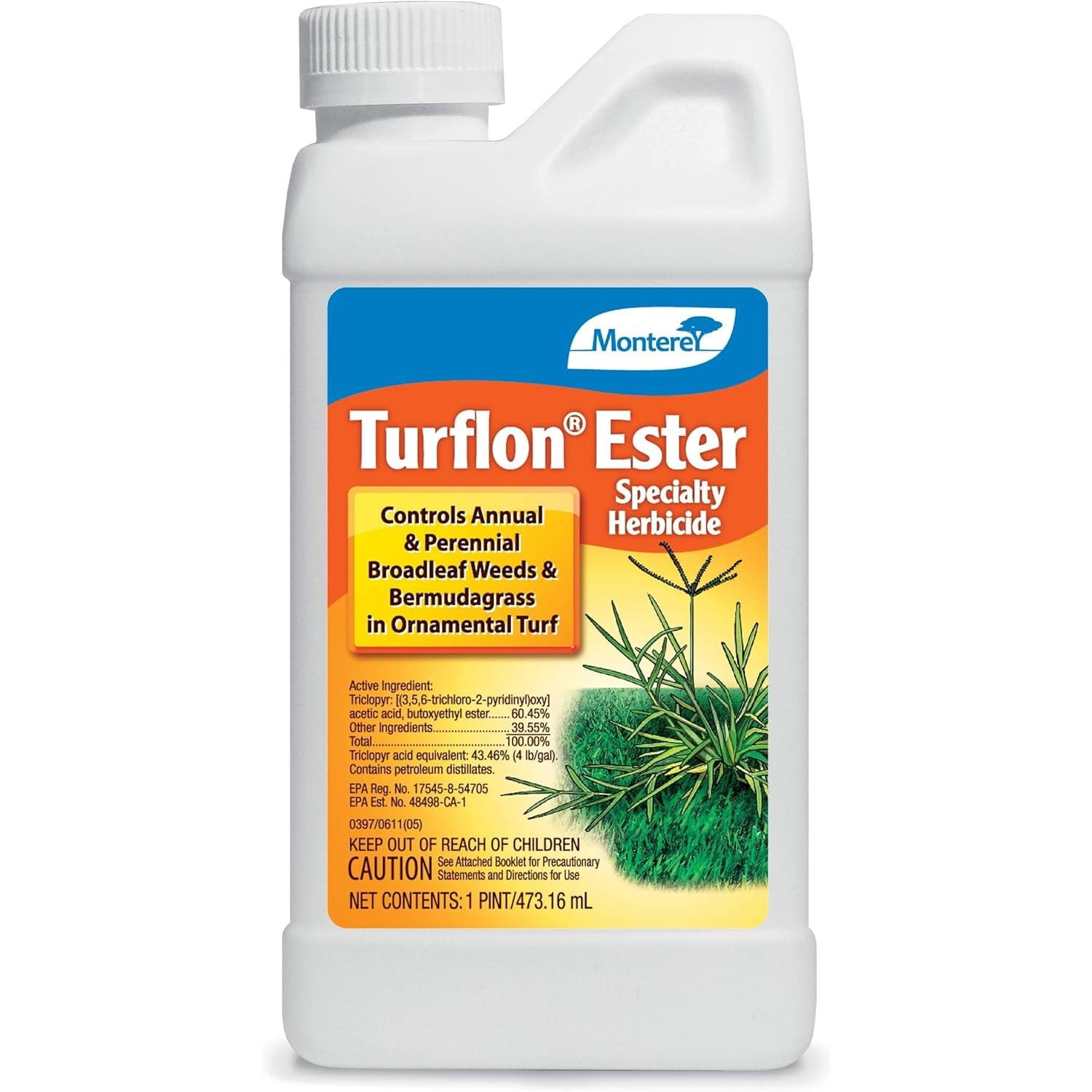 Monterey LG5518 Turflon Ester Specialty Herbicide Concentrate Broadleaf Weed Killer for Lawns, 16 oz