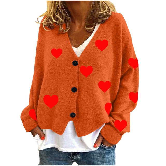 Jgppe Women's Drop Shoulder Cardigans Long Sleeve Button Front Cute Soft Loose Sweater Coat