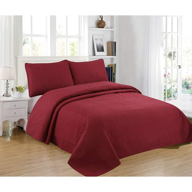 Sapphire Home 3Piece Full/Queen Oversize Bedspread Coverlet Bedding