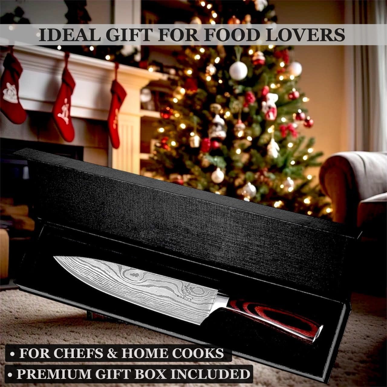 8 Inch Damascus Japanese Chef's Knife – High Carbon Stainless Steel Gyuto, Sharp Kitchen Knife for Meat, Vegetables & Fish, Ergonomic Handle, Gift Ready