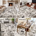 thumbnail image 5 of Rectangle Area Rugs 8 x 10 Ft, Vintage Rooster Farmhouse Non-Slip Residential Carpet, Grey Wooden Farm Animals Striped Indoor Crawling Mats Runner Rugs for Living Room/Dining Room/Bedroom, 5 of 9