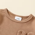 thumbnail image 4 of XIMIN Newborn Baby Boy Easter Outfit Knit Ribbed Bunny Rabbit Skin Ear Pocket Romper Jumpsuit Infant One Piece Clothes, 4 of 9