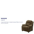 thumbnail image 5 of BizChair Deluxe Padded Contemporary Brown Microfiber Kids Recliner with Storage Arms, 5 of 14