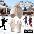 thumbnail image 6 of LIZENG Kids Knit Hat and Mittens Set Winter Beanie with & Gloves 2 Piece Set for Baby Toddler Boy Girl Soft Stretchable Multi Color Winter Hat Kids Girl, 6 of 9