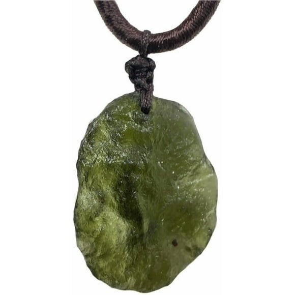 Collier en Cristal Moldevite Météorite, Vert