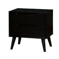 thumbnail image 7 of Mid Century Nightstand, Modern Bedside Table with 2 Drawers and 4 Solid Wood Round Tapered Legs, Noght Stand End Side Table for Bedroom, Living Room, Black, 7 of 7
