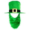 Fuwaxung Irish Hat And Beard - Green Leprechaun Top Hat And Beard St Patricks Day Costume Accessories