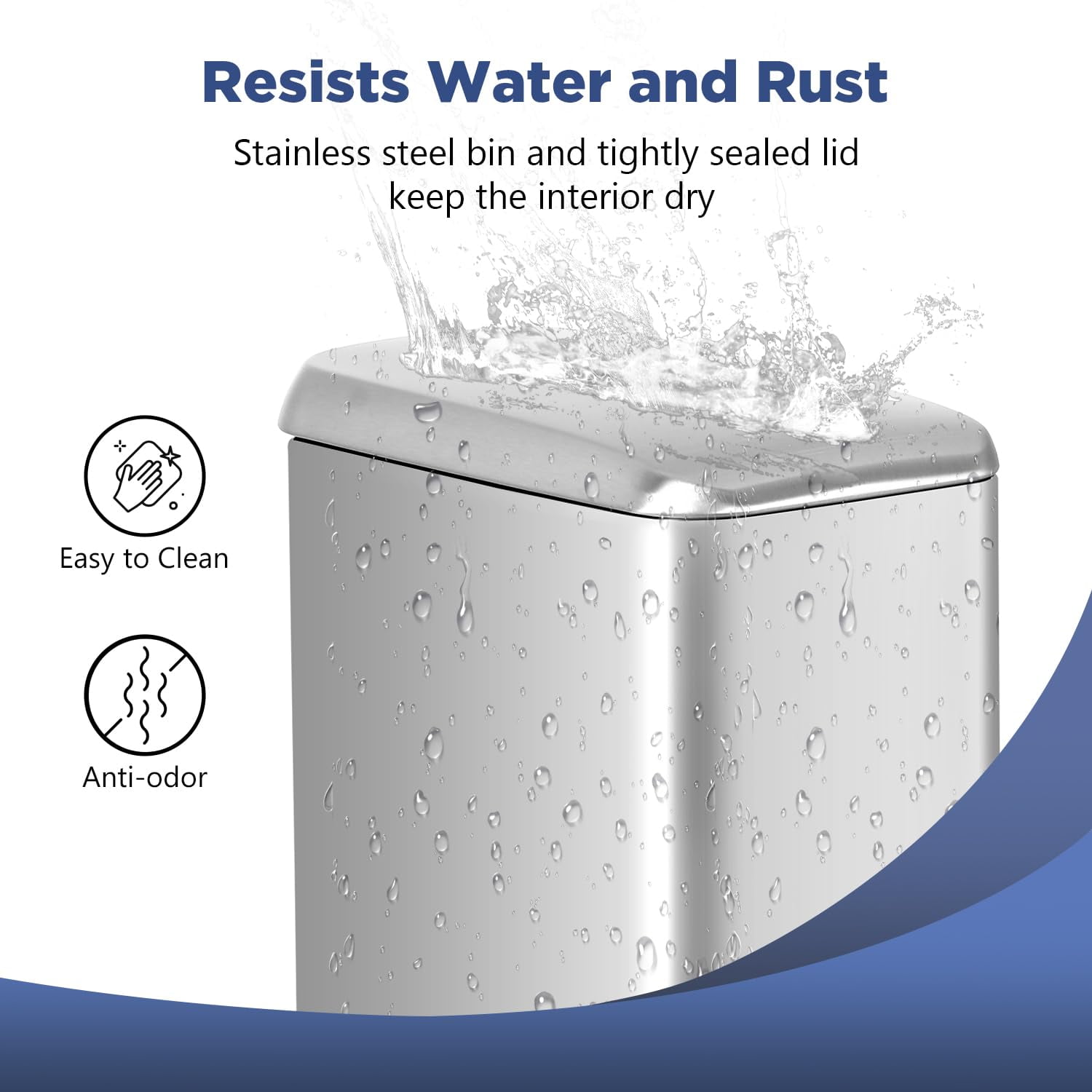 Dkelincs 1.3 Gallon (5 L) Step Trash Can with Lid Bathroom Garage Can Small Trash Bin Stainless Steel for Small Spaces, Silver
