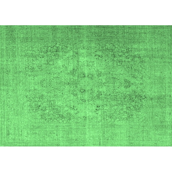 Ahgly Company Indoor Rectangle Persian Emerald Green Traditional Area Rugs, 5' x 7'