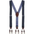 thumbnail image 1 of CTM  1.375 Inch Wide Diamond Print Double Clip-End Suspenders (Men), 1 of 3